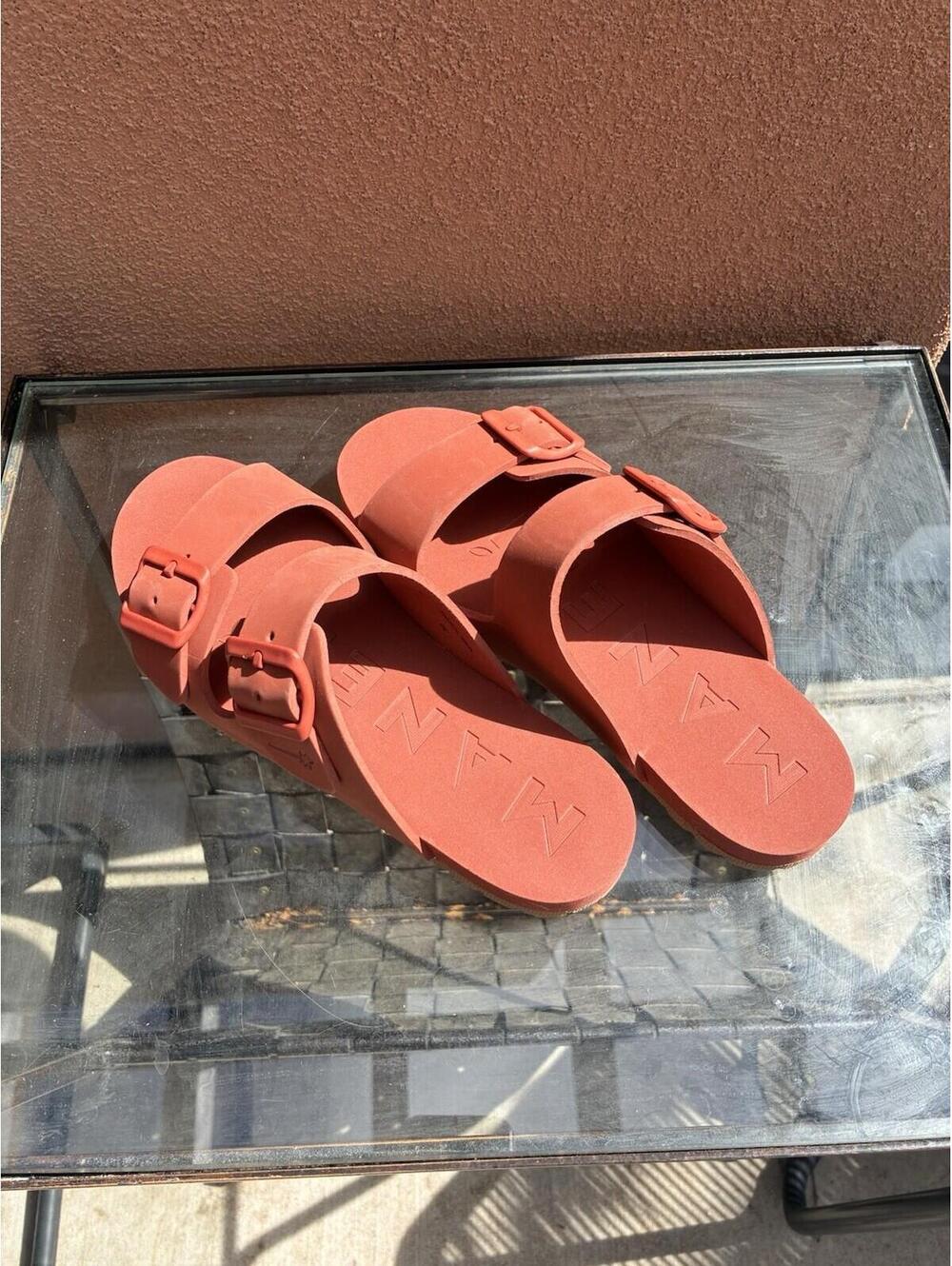 MANEBÍ Terracotta Eva Nordic Swim Buckle Slide Sandals EU 39 US 8 Made In Spain